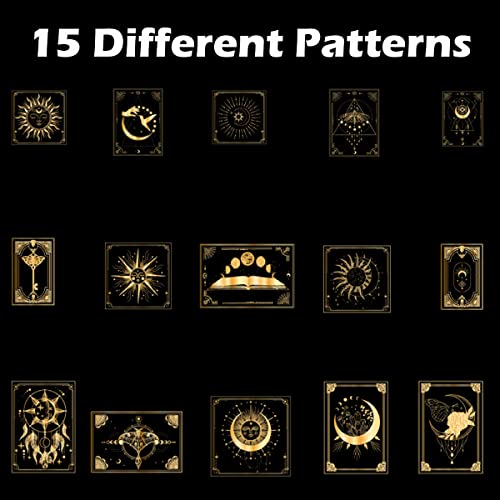 Yasmen 45 Pieces Stickers For Kids, Transparent Golden Astrology Sticker Pack, Resin Stickers Diy Craft Kits For Scrapbooking Bullet Journal Laptop Planner Design Water Bottles Phone Case #TOP4