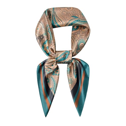 Image of 35 inch Men's Silk Cowboy Scarf - Oversized Western Bandana Neckwear, Large Square Scarf with Gift Packaging