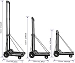 MUKCHAP Folding Hand Truck, Heavy Duty 4 Wheel Luggage Cart with Bungee Cords and Bag, for Travel Moving and Shopping Use, 88 lbs / 40kg Load Capacity
