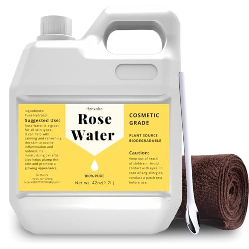 Agua de rosas orgánica, 42 onzas, agua de rosas pura (Rose Hdrosol)