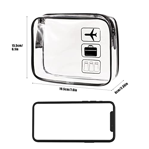 2 Pack TSA Approved Liquids Bags Clear Travel Toiletry Bag