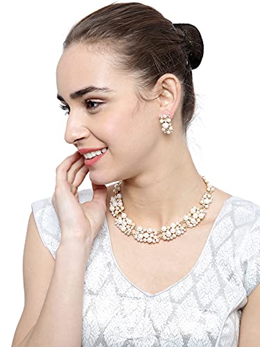 Shining Diva Fashion 18k Gold Plated Pearl Jewellery Set | Latest Stylish Design Fancy Traditional Jewellery | Trendy Celebrity Inspired Designer Jewellery