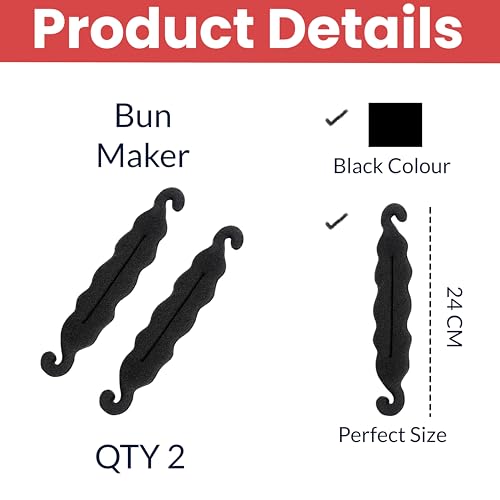 Image of TEMPERIA (2pcs) Hair Bun & Puff Maker for Women & Girls - Hairstyle Accessories for Buns, Juda, French Twists & Updos - Modern Bun, Hair Bump Up & Puff Clips & Styling Tools