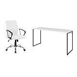Conjunto de Mesa Studio 150 cm com Cadeira de Escritório Diretor Giratória Oslo Branca