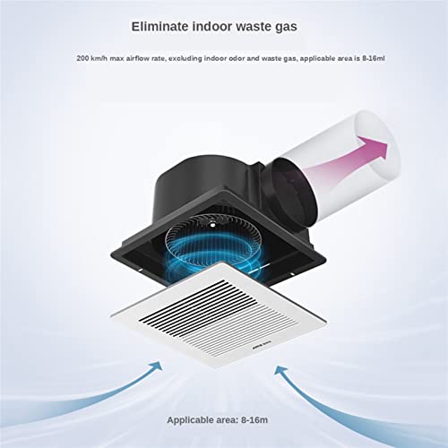 Ventilador de ventilación 10 pulgadas ultra delgado silencioso, ventilador extractor de techo para baño, ventilador de ventilación cuadrado para cocina, extractor potente para baño miniatura 6