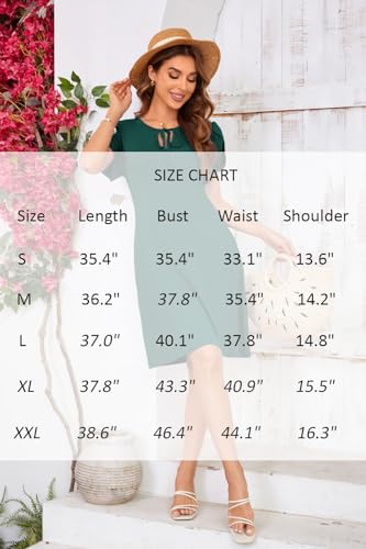 Image of Women's Summer Dresses 2026 Casual T Shirt Dress Short Sleeve A-Line Dress Loose Sundress Swing Dress with Pockets