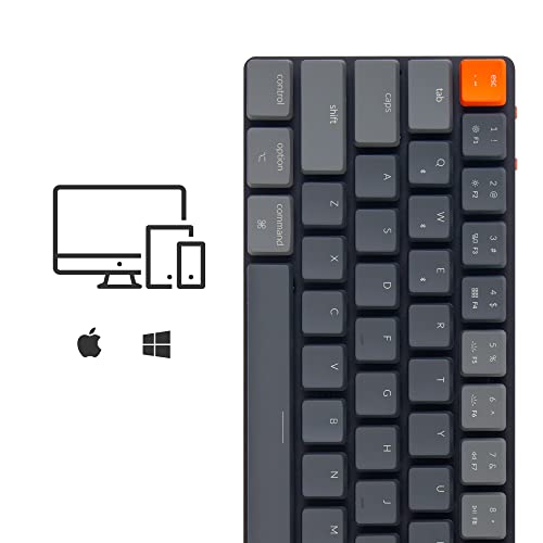 Image of Keychron K7 Ultra-Slim 65% Layout 68 Keys Wireless Bluetooth /Wired Mechanical Keyboard, Hot Swappable Low-Profile Gateron Red Switch RGB LED Backlit Keyboard Compatible with Mac Windows