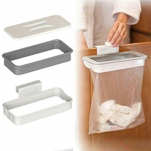 Práctico soporte para bolsas de basura para puerta o armario para espacios de cocina