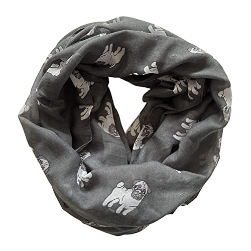 Pug Dog Print Women's Infinity Scarf Lightweight4