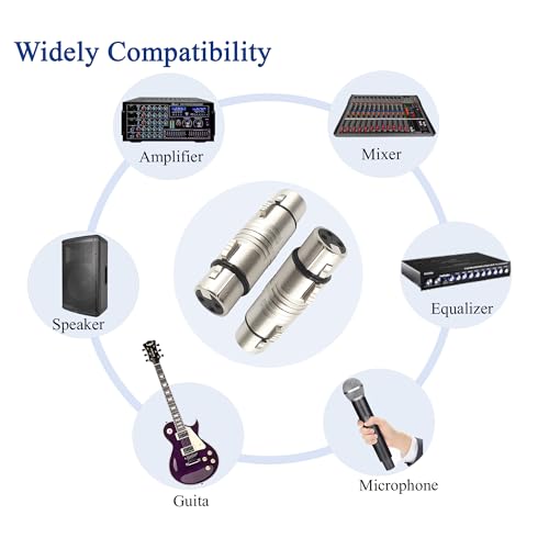 Adaptador XLR Hembra a Hembra 3 Pines Pack 2 piezas miniatura 3
