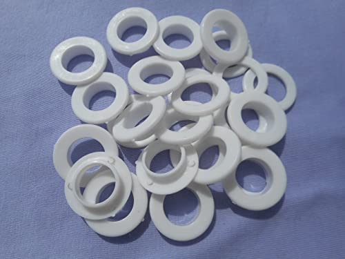 Image of Cbadni Decor Curtain Rings Hook (Plastic) Multipurpose Small Size (1.5 Cm) Use for Bedroom Window /Door, Bathroom & AC Curtain White Color Pack of 50 Pcs