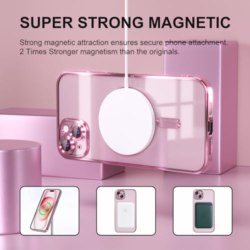 Image of Misea Magnetic for iPhone 15 Case Compatible with MagSafe Pink