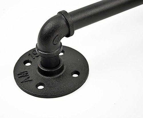 Kinmade KM-HD010 12 Inch Matte Black Industrial Pipe Door Pull Handle, Grab Bar, Towel Bar thumb #3
