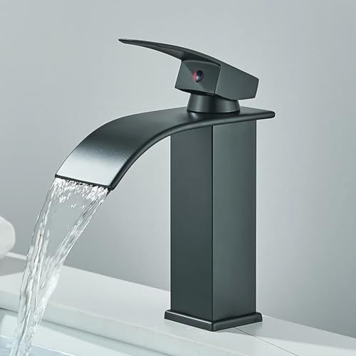 Robinet de salle de bain mitigeur robuste à poignée unique en chrome