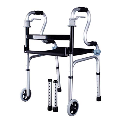 歩行器、障害者用杖、アルミ合金歩行器、高齢者リハビリテーショントレーニングウォーキングフレームと車輪座り折りたたみ式 kxtmm