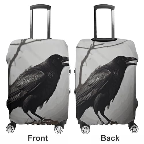 Crow Birds Travel Luggage Cover Anti-scratch Suitcase Cover Elastic Suitcase Protective Cover Fits 19-32 Inch Luggage M3