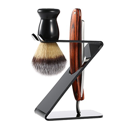 Anself 3 In 1 Men's Shaving Set Badger Hair Shaving Brush Folding Shaving Razor & Holder