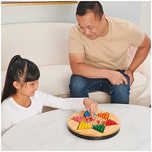 Legacy Deluxe Chinese Checkers, Classic Original Game Set Includes Solid Wood Board With Storage, For Kids And Adults Ages 8 And Up #TOP3