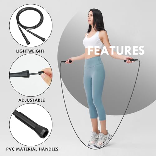 flintronic Speed Jumping Rope, Comba de Saltar de Longitud Ajustable con Mango Antideslizante, Sistema de Doble Rodamiento, Ideal para Fitness, Boxeo, Crossfit y Otros Deportes - Imagen 4