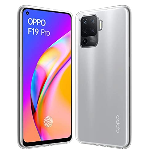 Image of Fashionury Crystal Clear Case for Oppo F19 Pro | Yellowing Resistance | Transparent TPU Silicone | Raised Camera Lips | Slim Transparent Cover