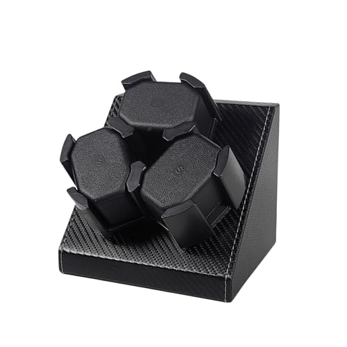 ZOEJOE Automatic Watch Winder, 3 Slots for Automatic Watches, Flexible Pillow Fit Men's and Women's, 2 Modes and USB Cable Power Supply, Black PU Leather