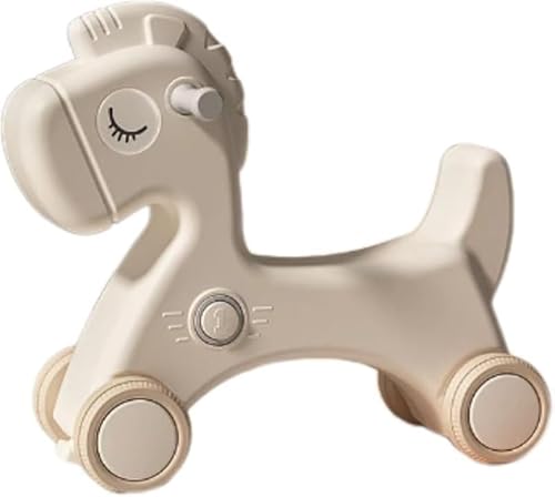 Rutexc 子供用 3in1 木馬乗り物 足蹴り車兼用押し手付き 方向転換可能 1-5 歳用 リビング・子供部屋適合 (星空灰-五合合+星球座布団+滑り止め輪)