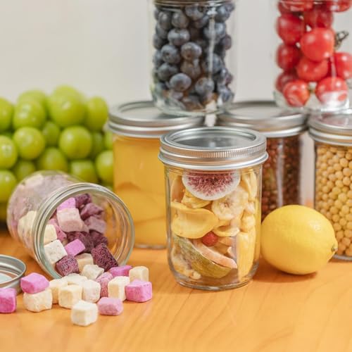 Image of ALEITO Wide Mouth Mason Jars 500ml with Lids [2 Pack], Canning Jars with Metal Airtight Lids and Bands, 16 oz Glass Jars for Fermenting, Pickling, Freezing, Preserving, Meal Prep, Jar Decor