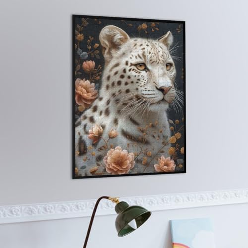 Rompecabezas de 500 piezas para adultos The White Leopard con corte de precisión 4