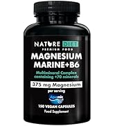 Nature Diet Magnesium Marine + B6 - Magnesium Supplements - 375mg Magnesium per Serving - 150 Veg...