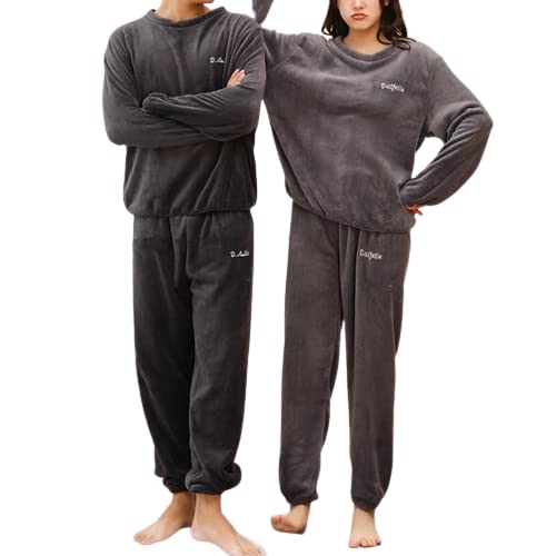 Unisex Adult Cotton Solid Pajama Set-image-41