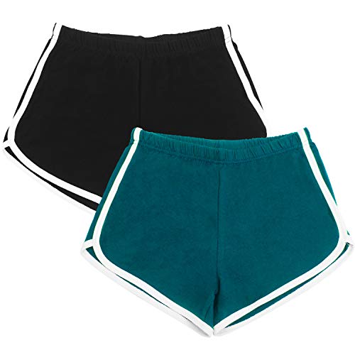 URATOT 2 Pack Cotton Sport Shorts Yoga Dance Short Pants Summer Athletic Shorts