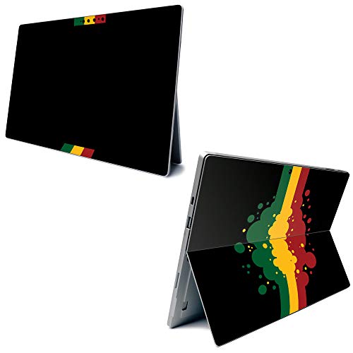 Image of MightySkins Carbon Fiber Skin for Microsoft Surface Pro 7 - Rasta Flag | Textured Carbon Fiber Finish | Easy to Apply, Remove, and Change Styles | Made in The USA