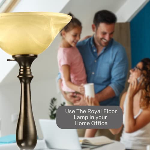 Royal Floor Lamp With Bronze Finish And Amber Alabaster Glass Shade -Looking For Floor Lamp For Bedroom, Standing Lamp Or Floor Lamps For Living Room This Is A Great Choice ( Bronze Floor Lamp ) #TOP3