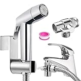 Bidet Handbrause Set, ABS-Kunststoff Baby Stoffwindelsprüh Kit mit Schlauchhaken aus Edelstahl, M22 x M24 Wasserhahnspender, Schlauch- und Hakentoilette oder Wandhalterung