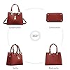 FOLOVEYA Mode Damen Handtasche Shopper Umhängetasche Frauen Schultertasche Elegant Henkeltaschen Casual Top-Griff Taschen für Arbeiten Reisen Schule Wasserdicht PU Leder Tote Bag Rot #2