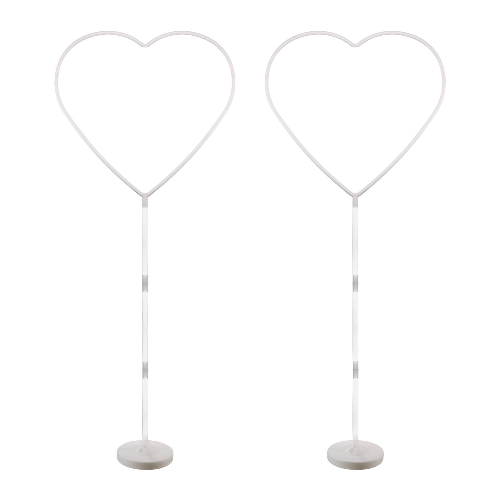PATIKIL 2er Set Ballonständer für den Böden, 59 Zoll Ballonstäbe mit Standfuß Herzform Ballonständer Halterung Kit Ballonhintergrundständer Kunststoff Ballonstäbe Bogen Kit für Dekoration