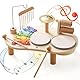 Mamimami Home Musikinstrumente für Kinder ab 1 Jahr ,Trommel Set ,Montessori Lernspielzeug Schlagzeug Mit Xylophon Baby Holz,7 In 1,Musical Spielzeug