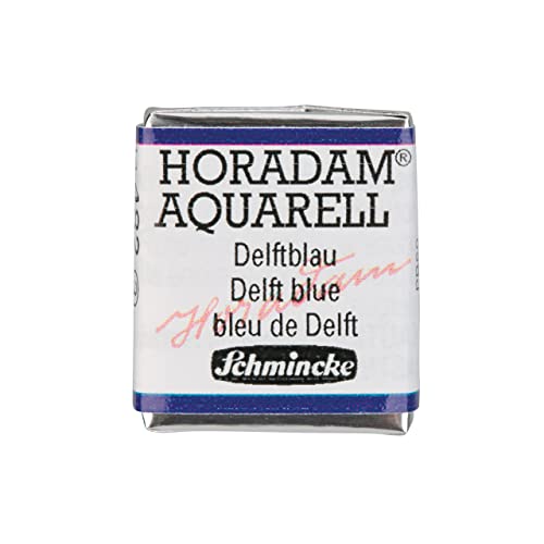 Schmincke – HORADAM® AQUARELL - feinste Künstler-Aquarellfarben, 482 Delftblau, 14 482 044, 1/2 Näpfchen