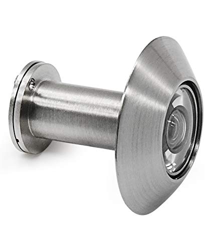 Earl Diamond Safety Peek Peep Holes,Solid Brass Anti-Prying Door Viewer/Peephole with Heavy Duty Rotating Privacy Cover for 1-3/8" to 2-1/6" Doors, Door Viewer for Home Office Hotel Satin Nickel