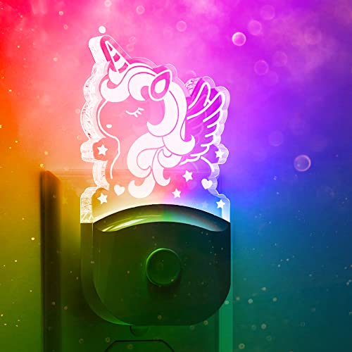 Image of L LOHAS LED Kids Night Light, Cute Horse Night Light for Kids, Colored Mode | Night Light with Dusk to Dawn Sensor, Acrylic Nursery Nightlight for Baby Room, Toddler Bedroom Decor & Gifts, 1 Pack