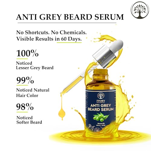 Image of Greys Beard Oil Serum (55 Ml) - Turning White Beard to Black | Reversing Graying Hair Naturally