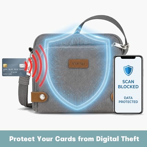 Image of Anti Theft Crossbody Bag for Women, RFID Blocking Travel Purse Slash Proof | CHUNLI Pickpocket Proof Crossbody Bags, Travel Purse Bag with Lockable Zippers & Slash Resistant Strap