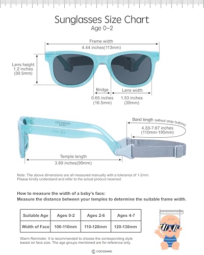 Image of COCOSAND Flexible Polarized Baby Sunglasses with Strap
