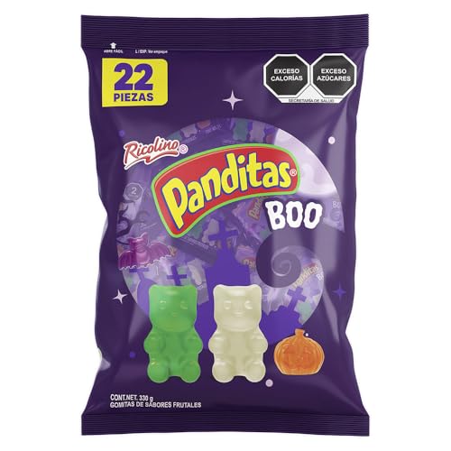 Productos Desechables Para El Hogar, Grocery Ricolino Panditas Boo, Halloween, Bolsa 22 Pzs De 15 G