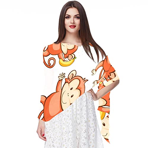 Écharpe en mousseline de soie femme multicolore motif crocodile singe