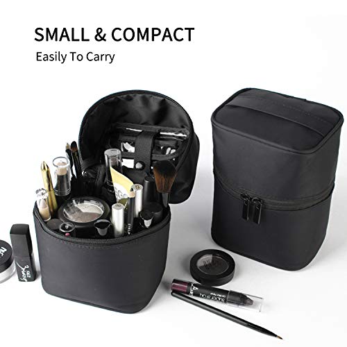 FANDARE New Makeup Bag for Women Travel Cosmetic Bags Girl Portable Makeup Pouch Toiletry Bags Gym Wash Bag Waterproof Nylon Black - Image 3