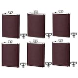 YWQ 6 Pcs 8 oz Steel Stainless Hip Flask Free Funnel Liquor Drinking of Alcohol Whiskey Gift for Men