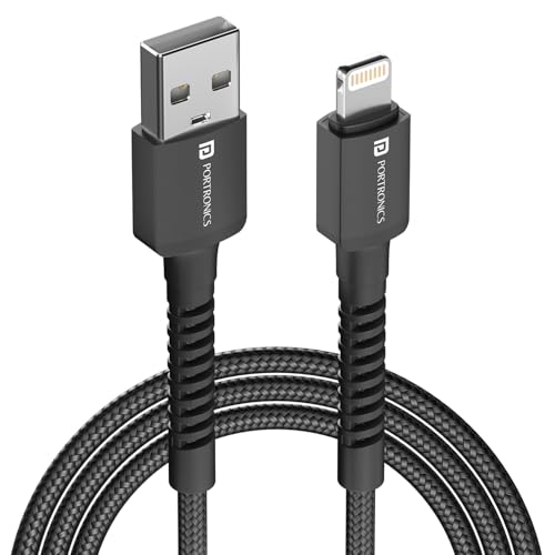 Portronics Konnect X USB to Lightning Cable, Black - Image 2