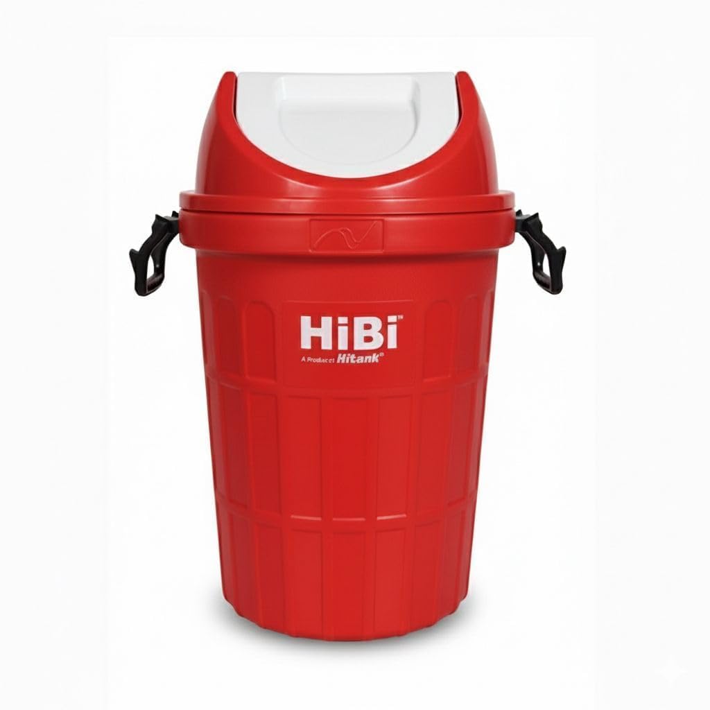 HiBi 75 Litre Swing Dustbin – Large Outdoor Waste Bin | Heavy Duty Garbage Container | Durable Plastic Trash Can for Home, Office, Hospitals, Public Areas (Red Colour)-image-11