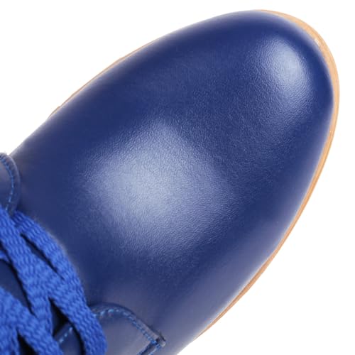 VOKLIN Women's Round Toe Dressy Ankle Boots Buckle Lace Up Low Heel Western Chelsea Combat Short Booties4